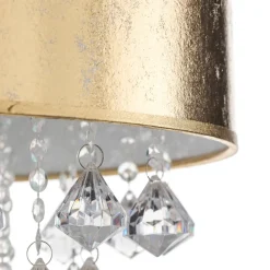 Hanglamp Amy met kunststof kristallen, goud