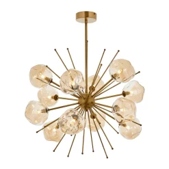 Hanglamp AV-1777-13E met 13 glazen, antiek goud