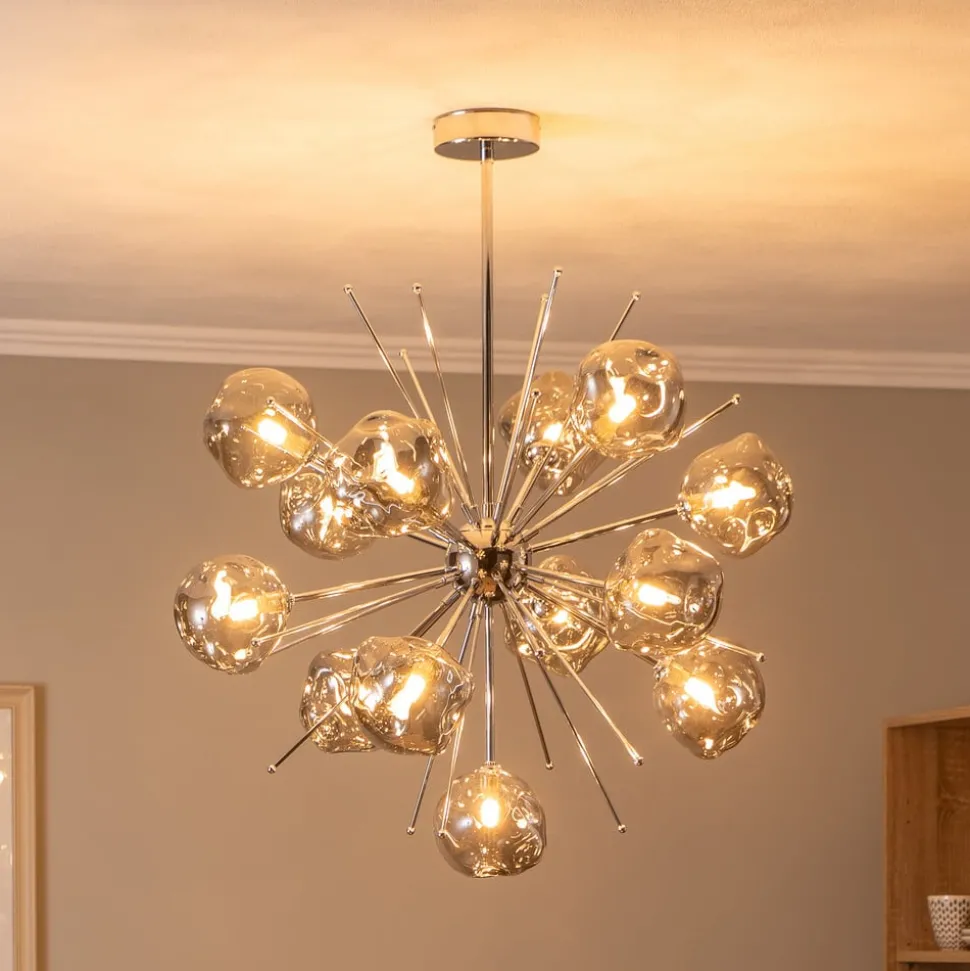 Hanglamp AV-1777-13K chroomkleurig glas 13-vlammig