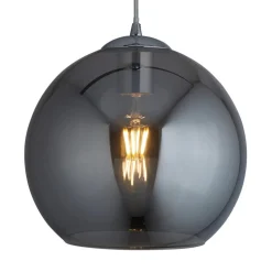 Hanglamp Balls, glasbol gerookt, Ø 30cm