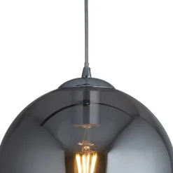 Hanglamp Balls, glasbol gerookt, Ø 30cm
