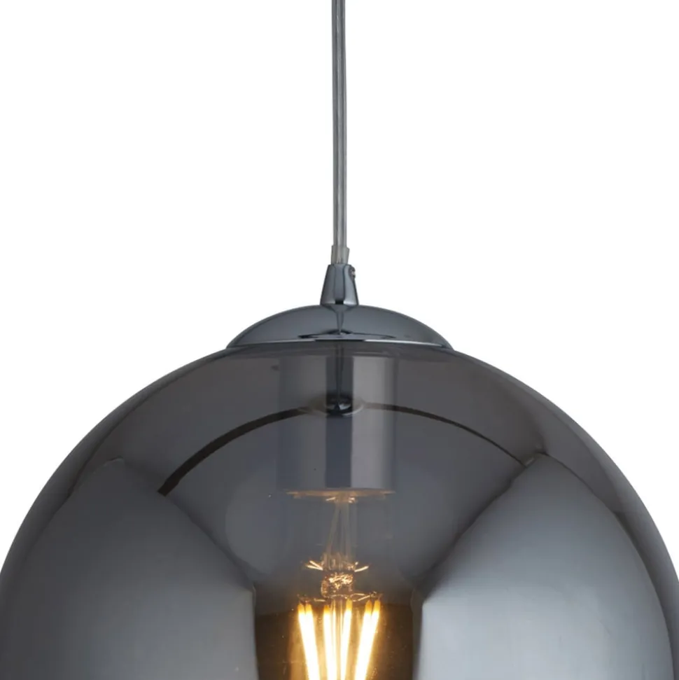 Hanglamp Balls, glasbol gerookt, Ø 30cm