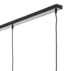 Hanglamp Barrel met houten kappen, 3-lamps lang