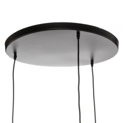 Hanglamp Barrel met houten kappen, 3-lamps, rond