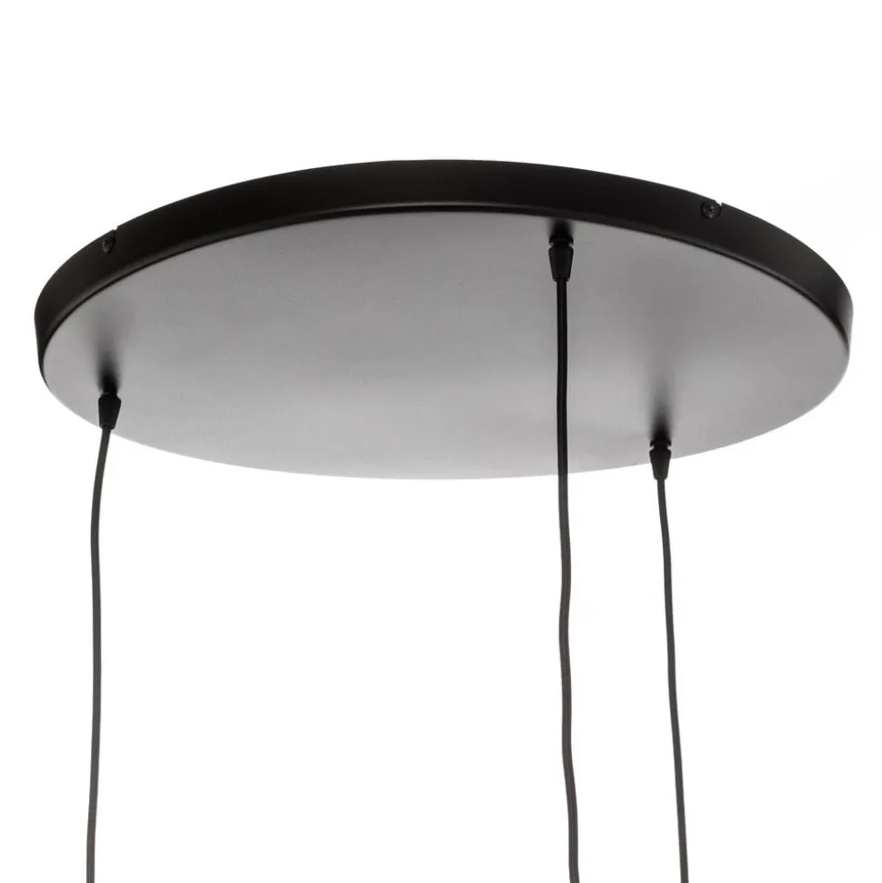 Hanglamp Barrel met houten kappen, 3-lamps, rond