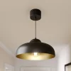 Hanglamp Basca, buiten zwart, binnen goud 1-lamp.