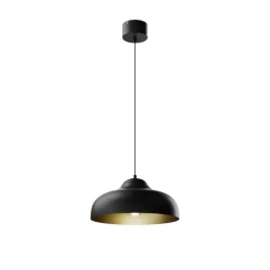 Hanglamp Basca, buiten zwart, binnen goud 1-lamp.
