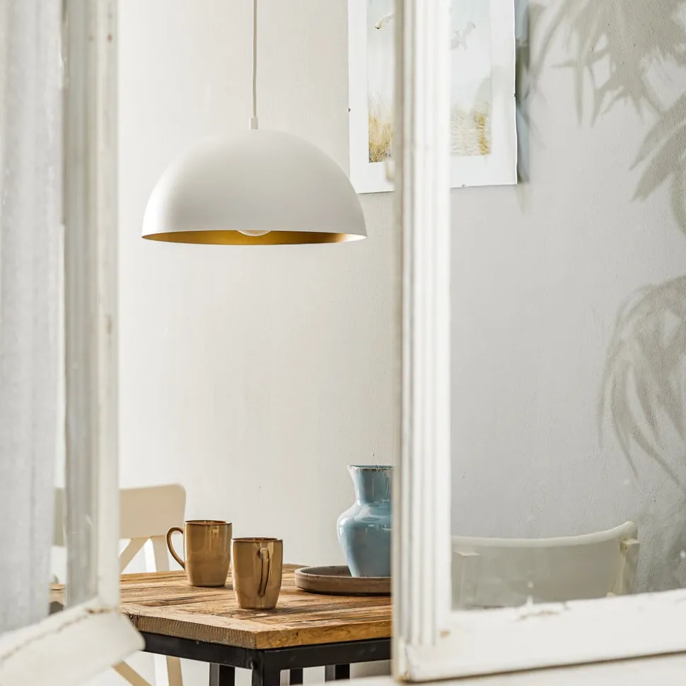 Hanglamp Beta in wit-goud