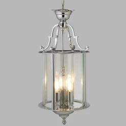 Hanglamp Bevelled Lantern, glas, chroom