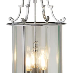 Hanglamp Bevelled Lantern, glas, chroom