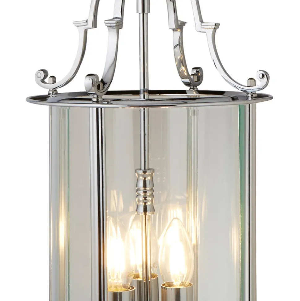 Hanglamp Bevelled Lantern, glas, chroom