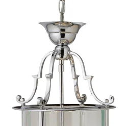 Hanglamp Bevelled Lantern, glas, chroom