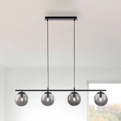 Hanglamp Big Widow, glazen bollen, 4-lamps