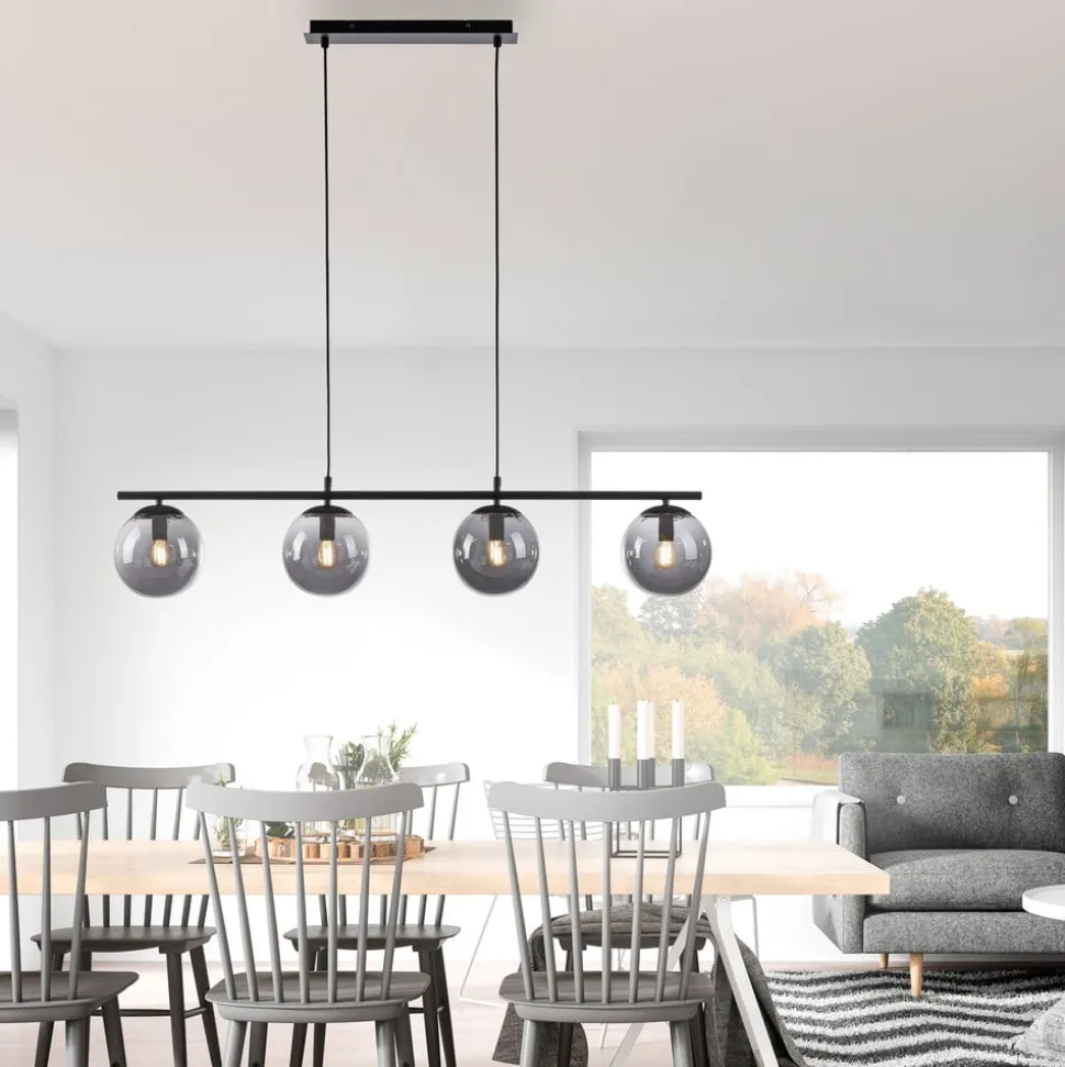 Hanglamp Big Widow, glazen bollen, 4-lamps