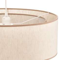 Hanglamp Boho, dubbele kap, beige