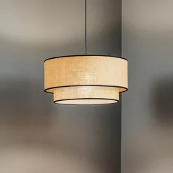 Hanglamp Boho jute & zwart Ø45cm 1-lamp