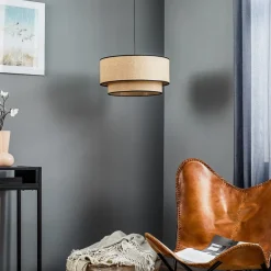 Hanglamp Boho jute & zwart Ø45cm 1-lamp