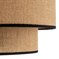 Hanglamp Boho jute & zwart Ø45cm 1-lamp