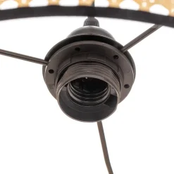 Hanglamp Boho, rotan, textiel, beige/jeans