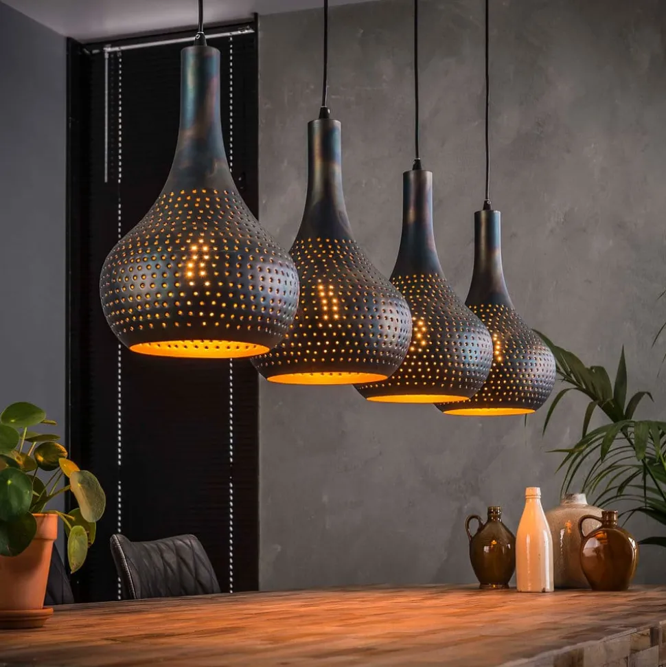 Hanglamp Bombur 4-lamps zwartbruin