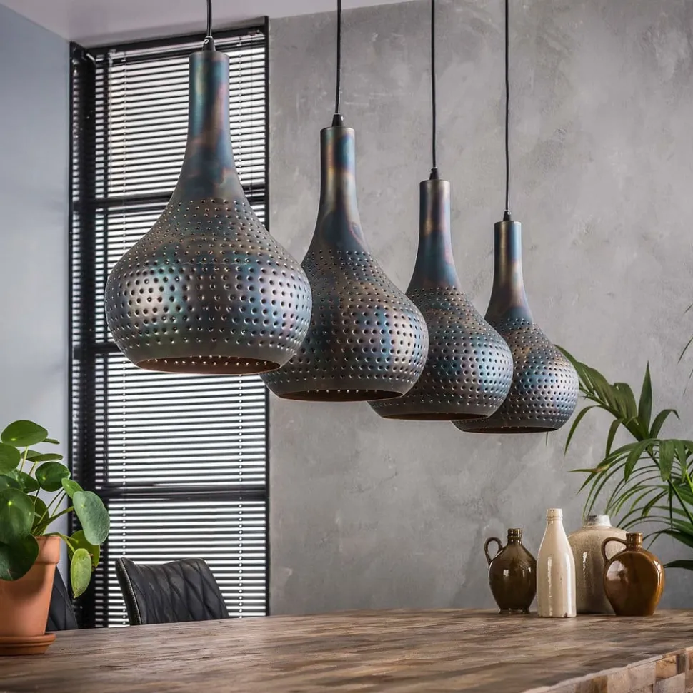 Hanglamp Bombur 4-lamps zwartbruin