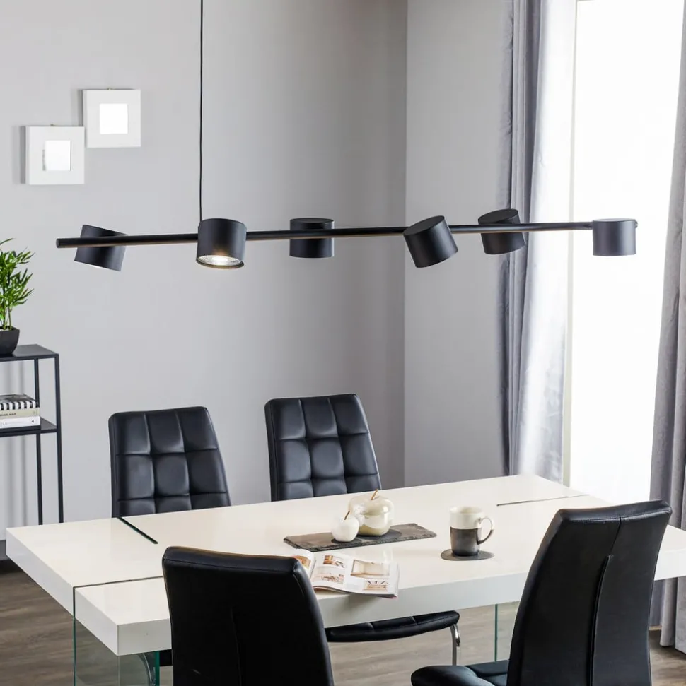 Hanglamp Bot, zwart, 6-lamps
