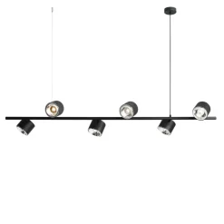 Hanglamp Bot, zwart, 6-lamps