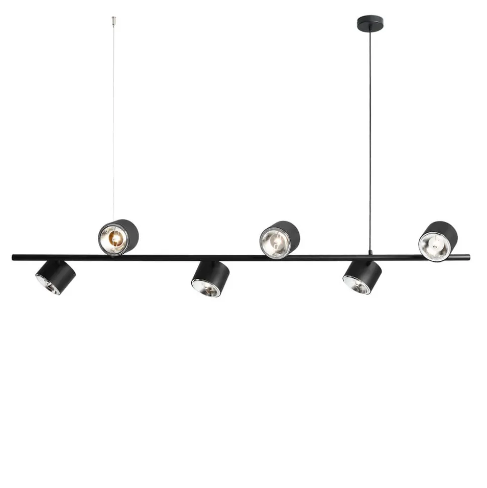 Hanglamp Bot, zwart, 6-lamps