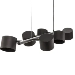 Hanglamp Bot, zwart, 6-lamps