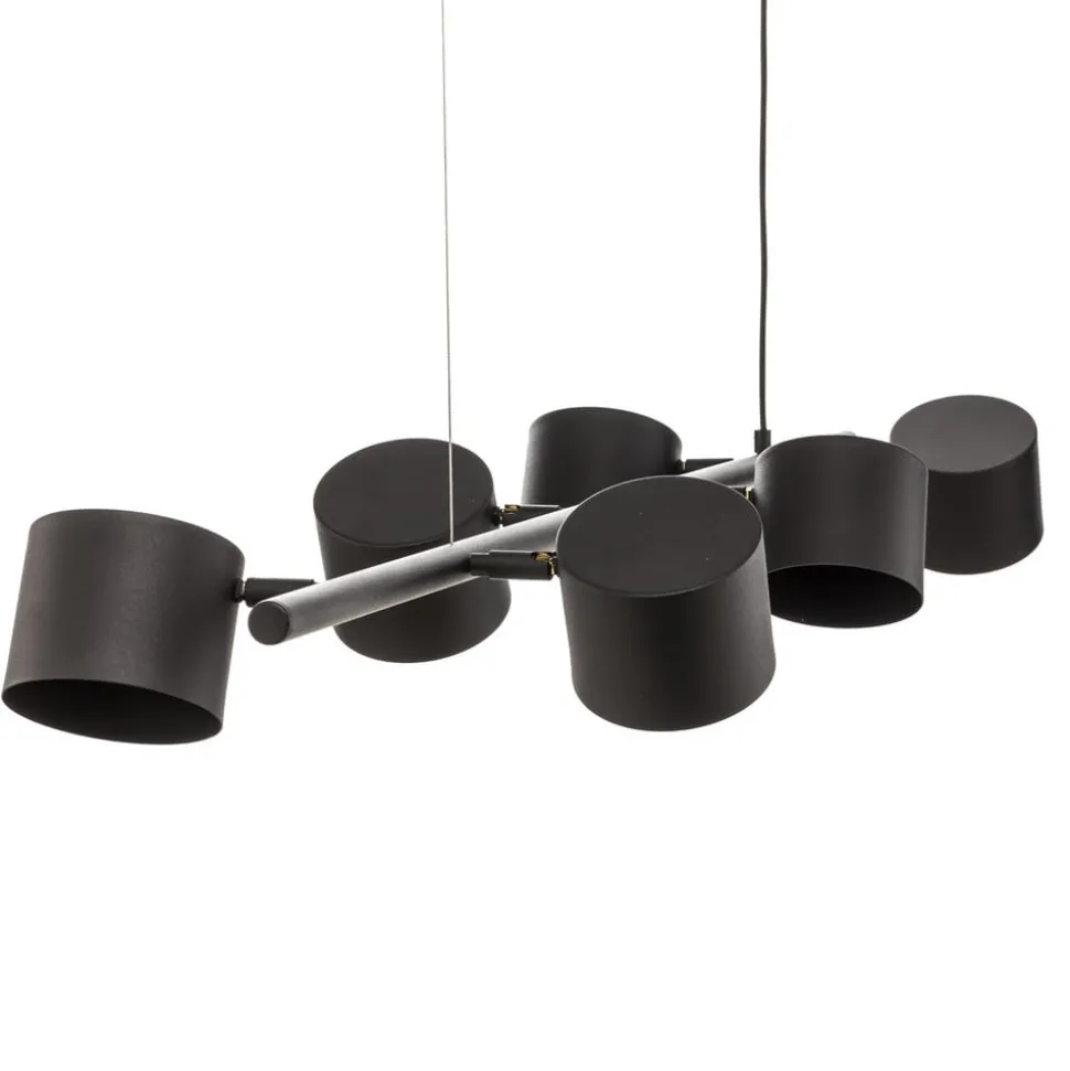 Hanglamp Bot, zwart, 6-lamps