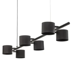 Hanglamp Bot, zwart, 6-lamps