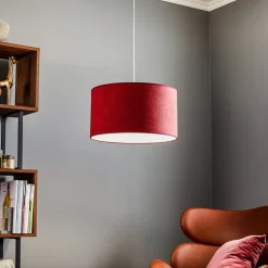 Hanglamp Bristol, geweven patroon, rood