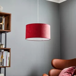 Hanglamp Bristol, geweven patroon, rood