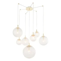 Hanglamp Cadix van glas, 7-lamps