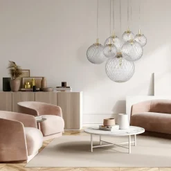 Hanglamp Cadix van glas, 7-lamps