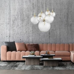 Hanglamp Cadix van glas, 7-lamps