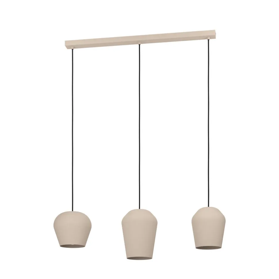 Hanglamp Cambaito, 3-lamps, zandkleurig
