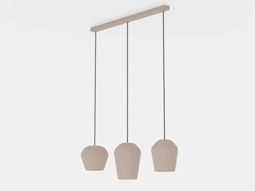 Hanglamp Cambaito, 3-lamps, zandkleurig