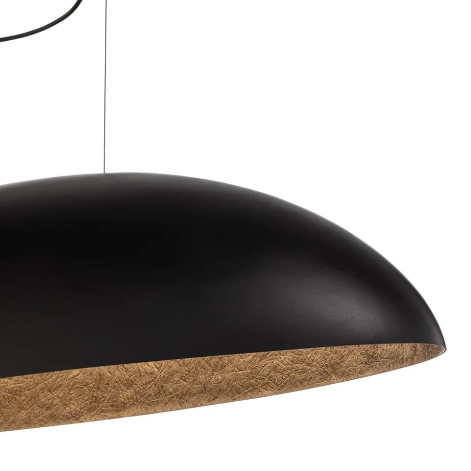 Hanglamp Canoe V, zwart/goud