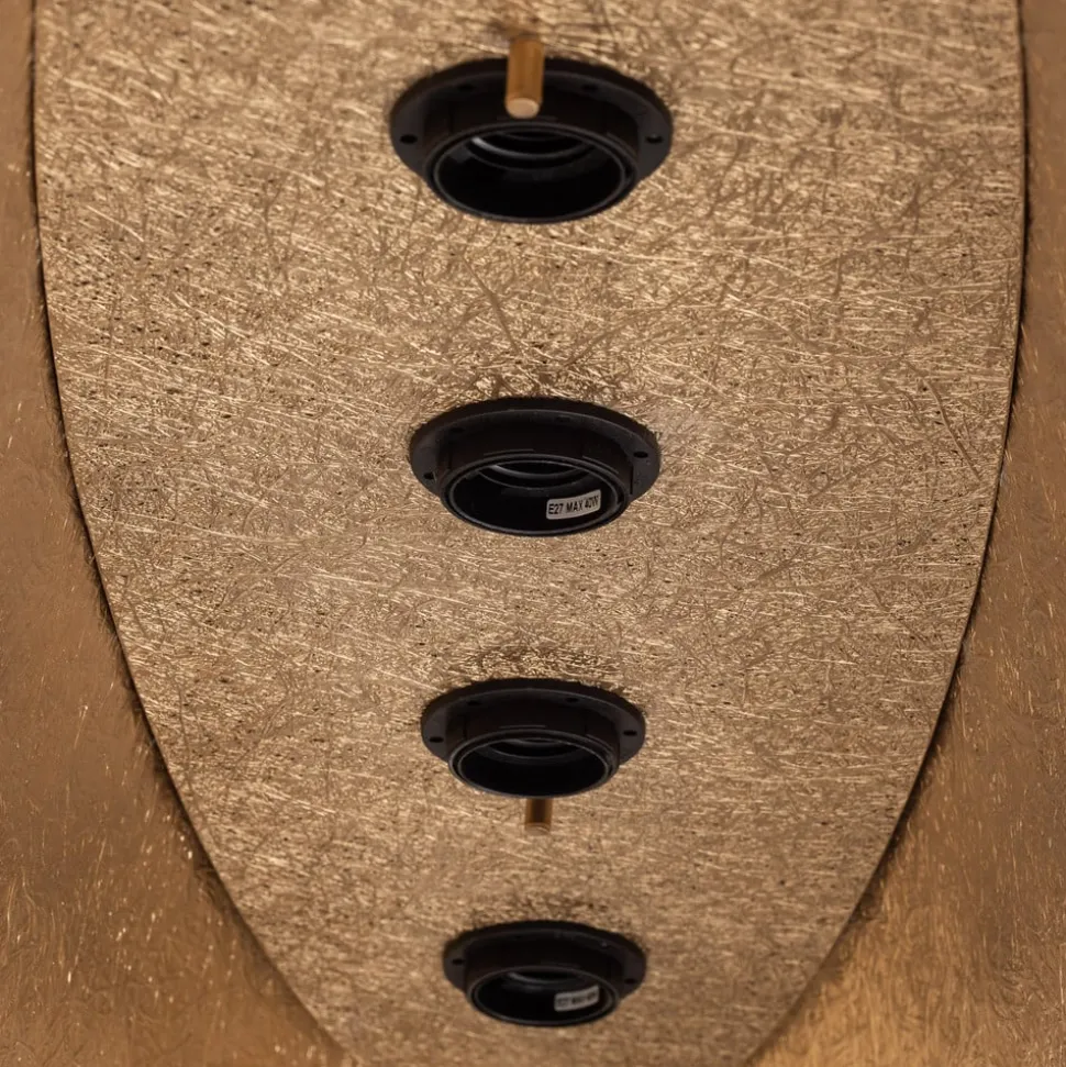 Hanglamp Canoe V, zwart/goud