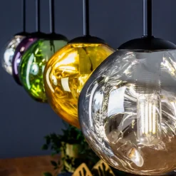 Hanglamp Canopus, meerkleurig, 5-lamps, glas, E14