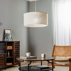 Hanglamp Canvas, linnen kap Ø 50 cm, rond