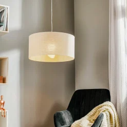 Hanglamp Canvas, linnen kap Ø 50 cm, rond