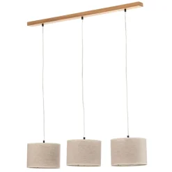 Hanglamp Canvas, linnen kappen, 3-lamps
