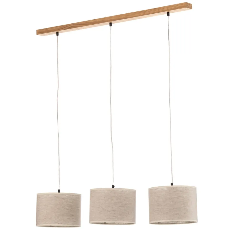 Hanglamp Canvas, linnen kappen, 3-lamps