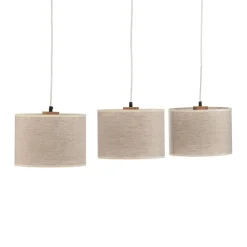 Hanglamp Canvas, linnen kappen, 3-lamps
