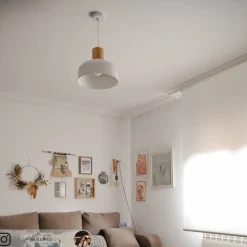 Hanglamp Carlise met houten element