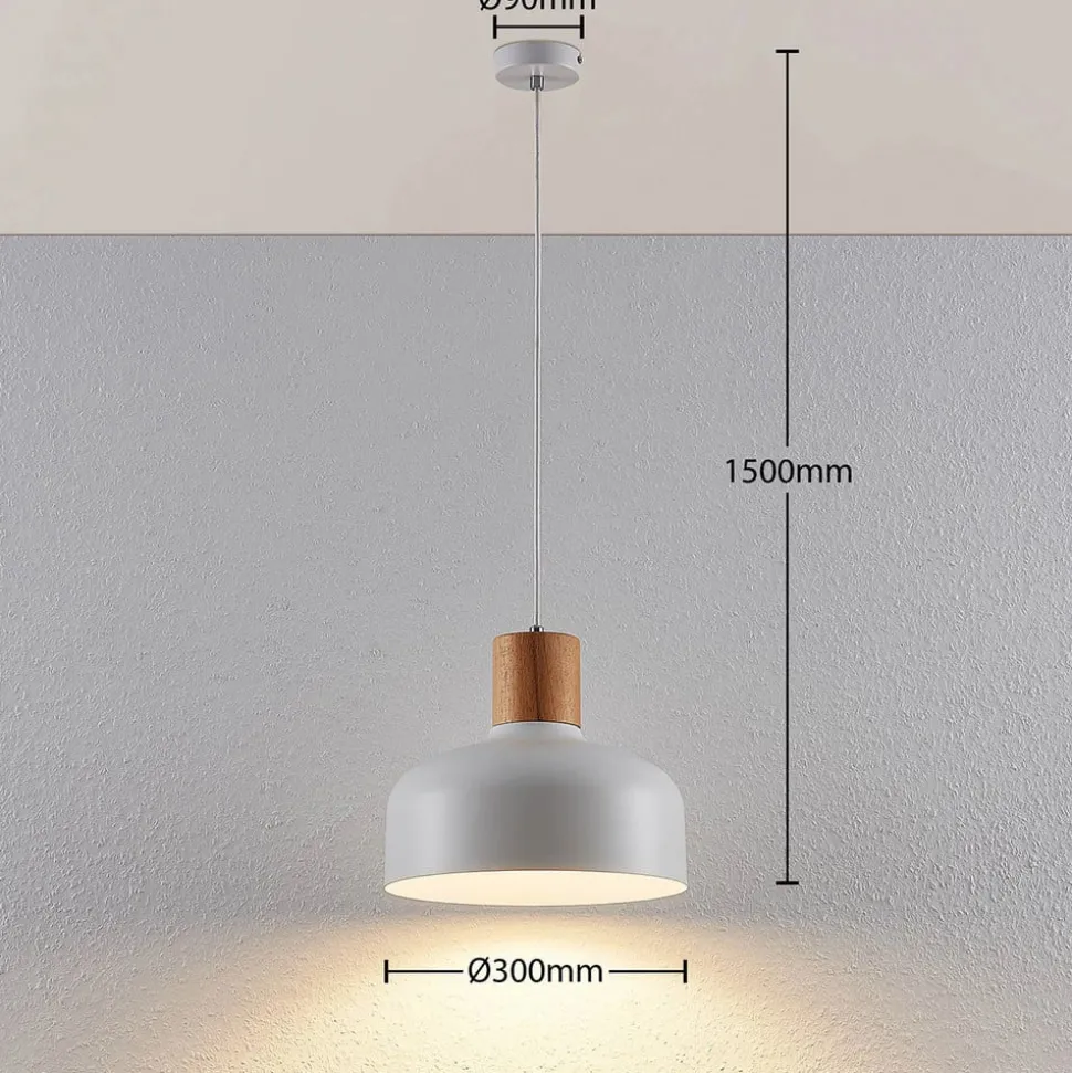 Hanglamp Carlise met houten element