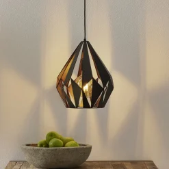 Hanglamp Carlton zwart-koper Ø 31 cm