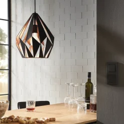 Hanglamp Carlton zwart-koper Ø 31 cm